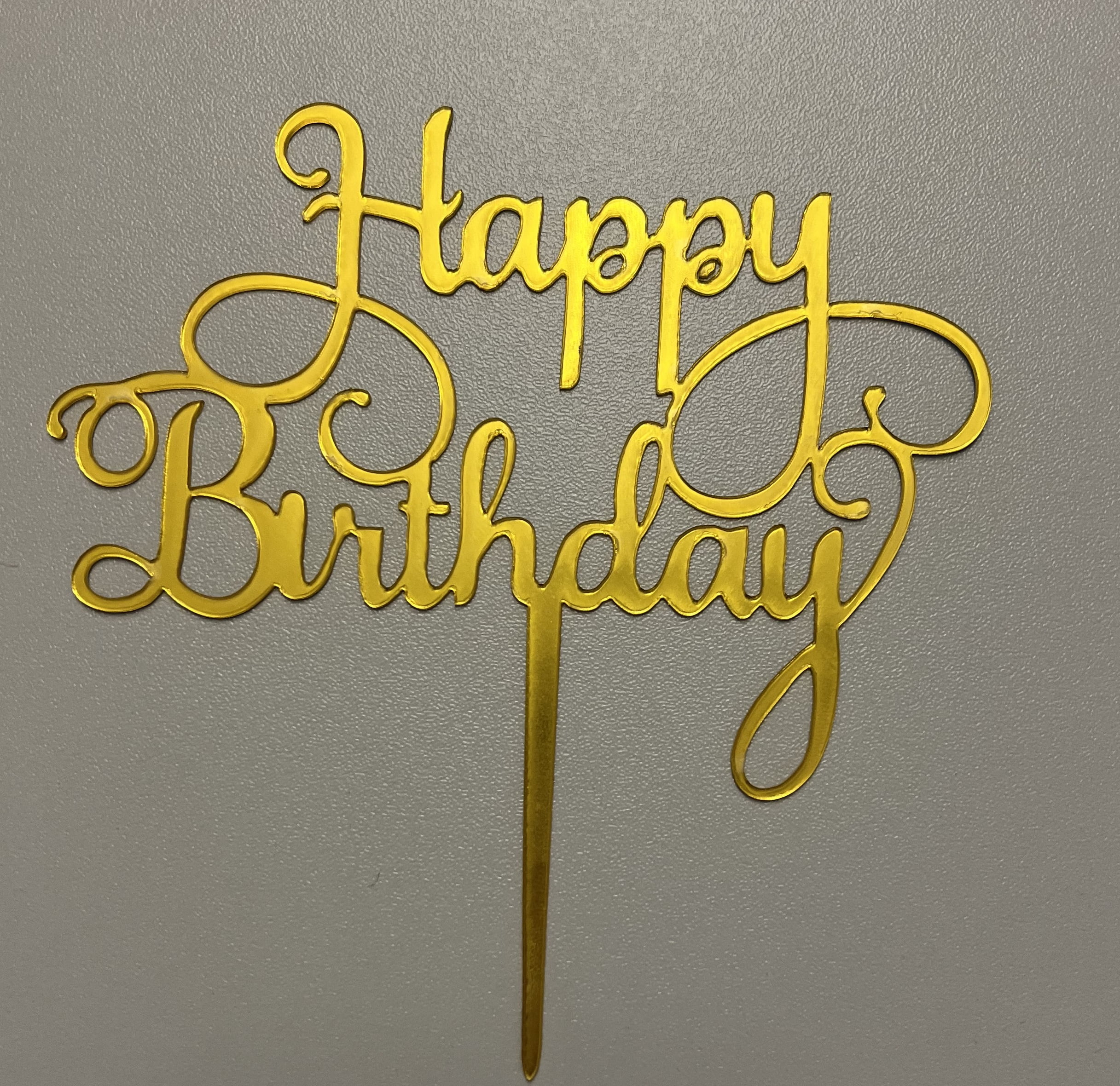 Kuchen Topper "Happy Birthday" Schrift Gold